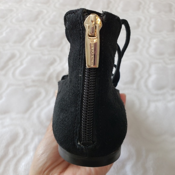 Vince Camuto Leather Pointed Lace Up Flats - Picture 6 of 8